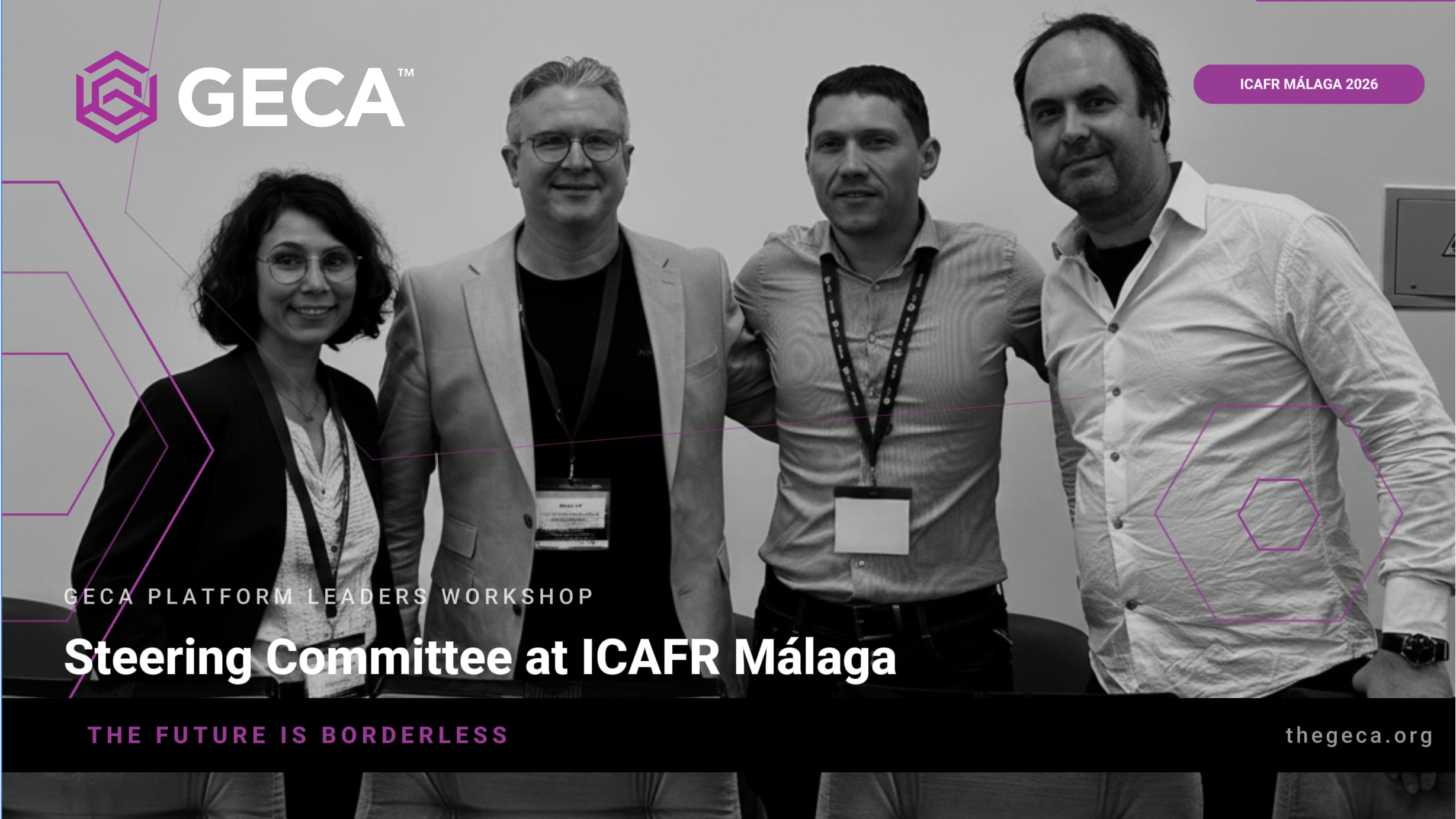 GECA Steering Committee members at the Platform Leaders Workshop, ICAFR Málaga 2026